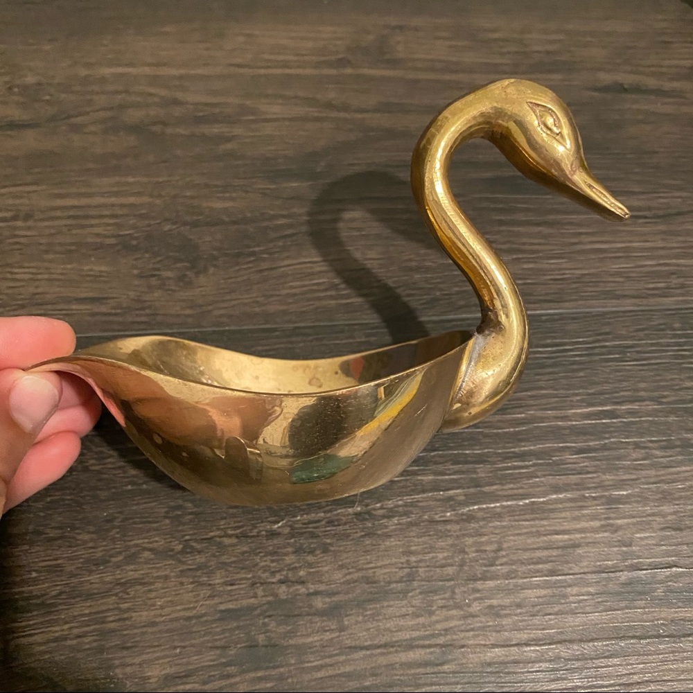 Vintage brass duck dish